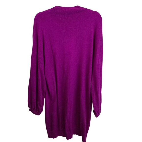 Universal Standard X J.Crew Mockneck Wool Blend Raspberry Sweater Dress Size M - Picture 3 of 7